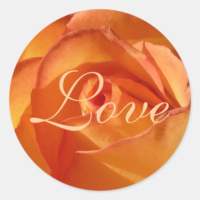 Orange Love Rose Sticker (Front)