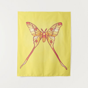 Orange Luna Moth Art – Colourful Insect Tapestry