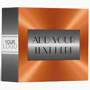 Orange Luxury Stainless Metallic Metal Look Binder