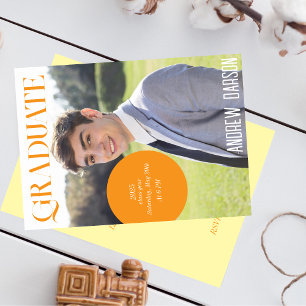 orange magazine graduation invitation