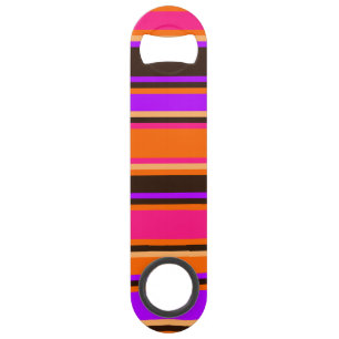 Orange, Magenta, & Purple Striped Opener Bar Key