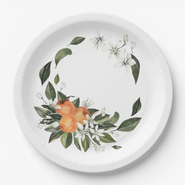 Orange Main Squeeze Paper Plates (Front)