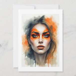 orange make up invitation