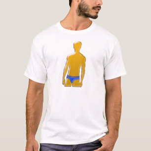 Orange Man in Blue Underwear T-Shirt