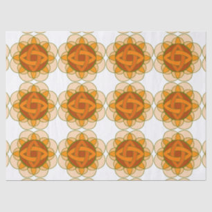 Orange Mandala Decoupage Tissue Paper