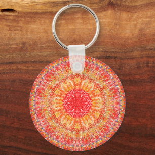 Orange Mandala key ring