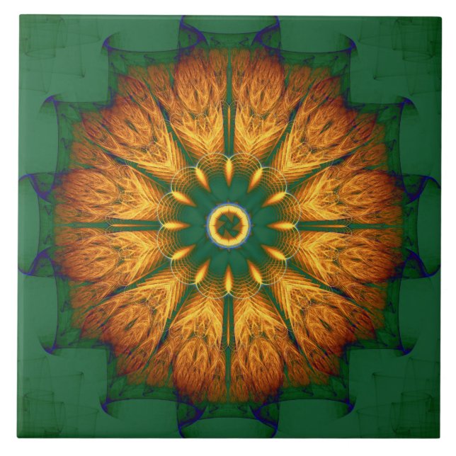 Orange Mandala Tile (Front)