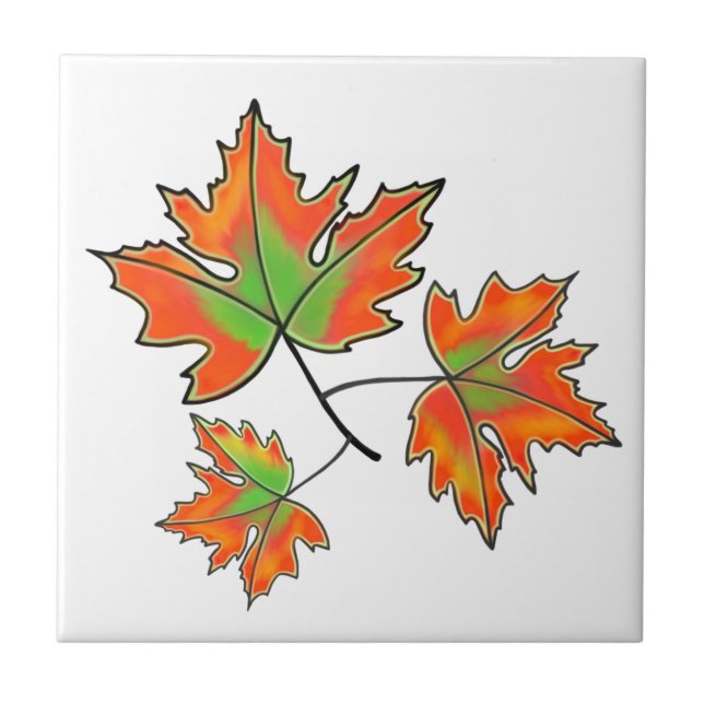 Orange Maple Leaf Tile (Front)