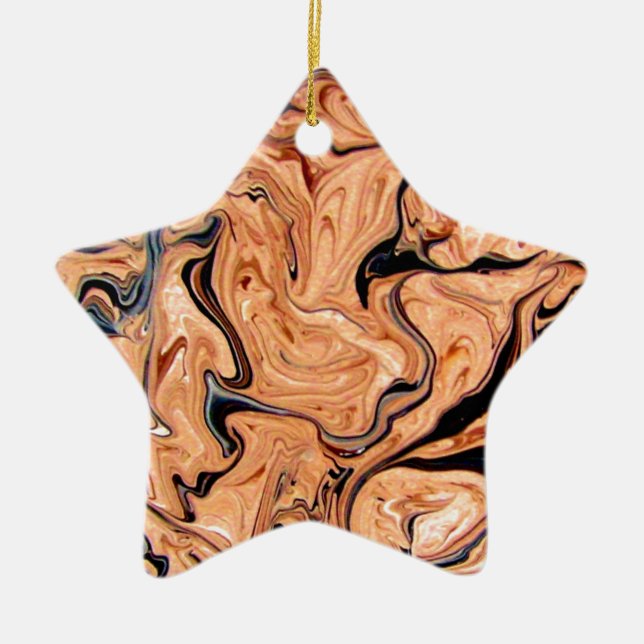 Orange Marble Abstract Pattern,Background Ceramic Ornament (Front)