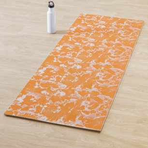 Orange Marble Swirl Yoga Mat