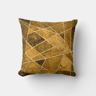 Orange Marble Throw Pillow