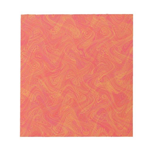 Orange Marbling Pattern Notepad (Front)