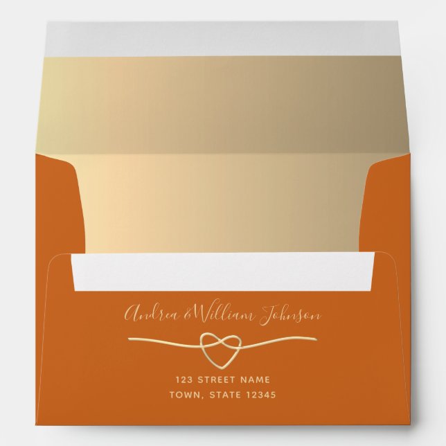 Orange Mariage Adresse de retour Enveloppe 5x7 (Dos (Bas))