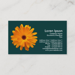 Orange Marigold - Dark Green (003333) Business Card