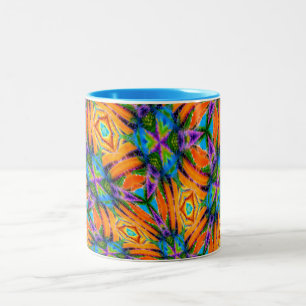 Orange Marigold Flower Two-Tone Coffee Mug