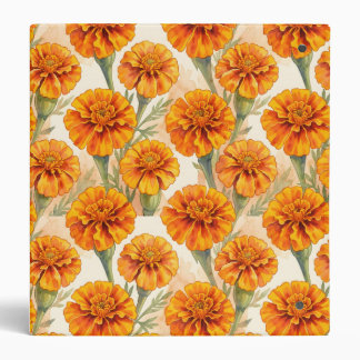 Orange marigold flowers pattern binder