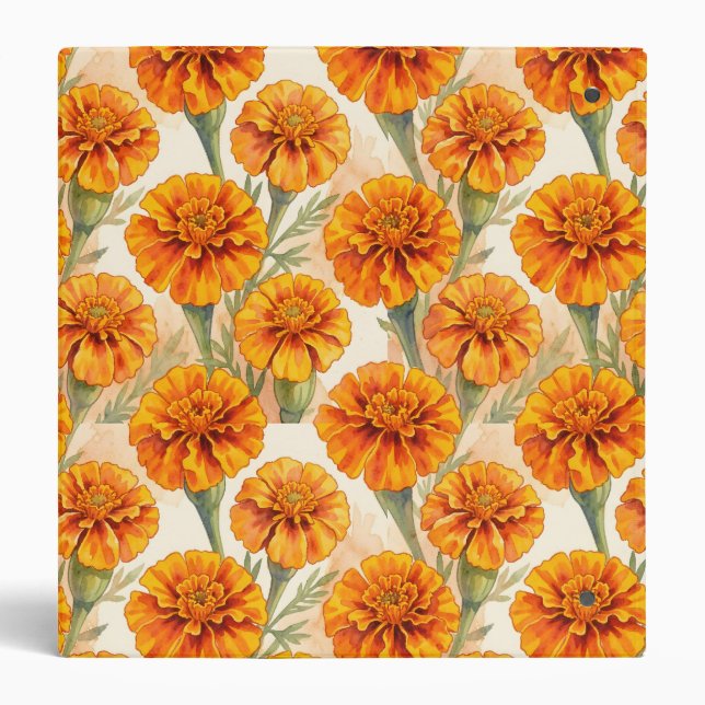 Orange marigold flowers pattern binder (Back)