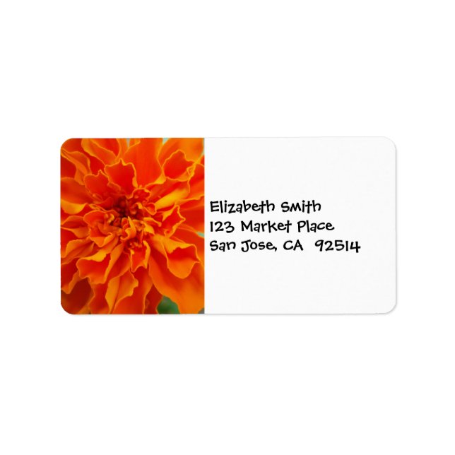 Orange Marigold Label (Front)