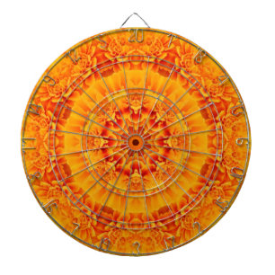 Orange Marigold Mandala Dartboard