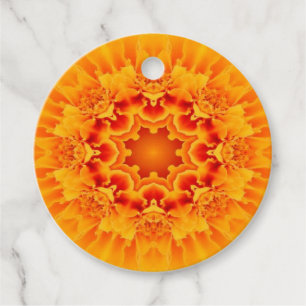 Orange Marigold Mandala Favour Tags
