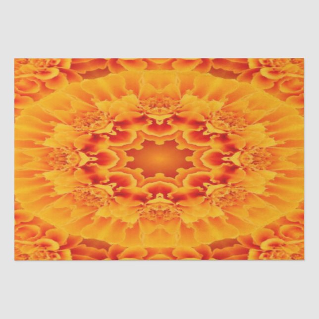 Orange Marigold Mandala Tissue Paper (Front)