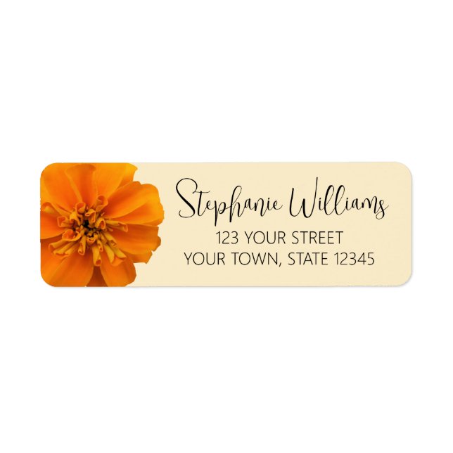 Orange Marigold Return Address Label (Front)