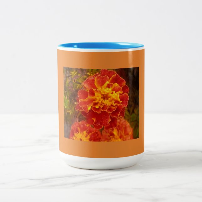 Orange Marigold Two-Tone Coffee Mug (Center)