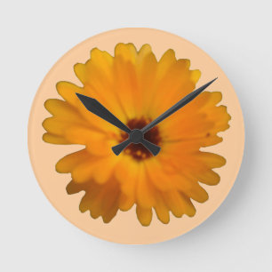 Orange Marigold Wall Clock