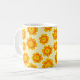 Orange Marigolds Hand-Illustrated Floral Botanical Coffee Mug