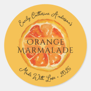 Orange Marmalade Artisan Jam Jar Packaging Label