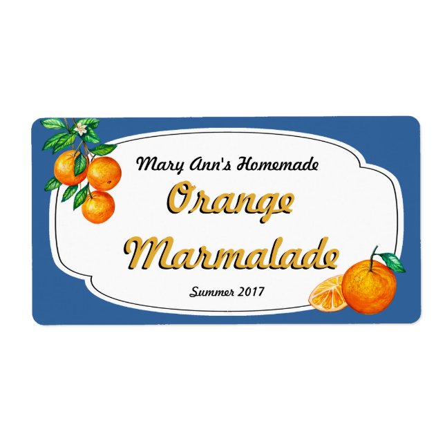 Orange Marmalade Canning Labels (Front)