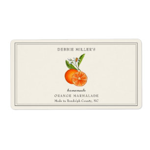 Orange marmalade Jam Jar on Off white rectangular