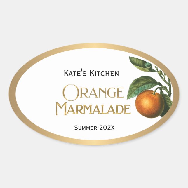 Orange Marmalade Jelly Étiquette Vintage (Devant)