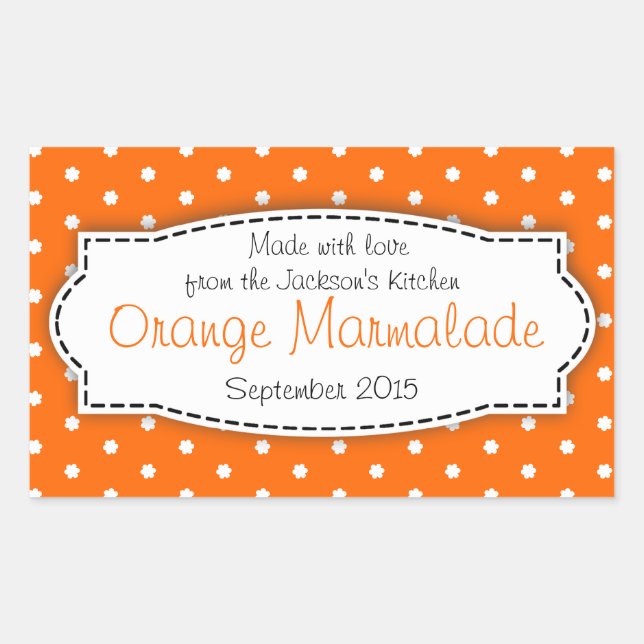 Orange Marmalade preserve jam food label sticker (Front)