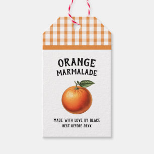 Orange marmalade Preserve Label chequered pattern
