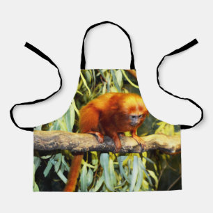Orange Marmoset Monkey, Kids Full Print Apron