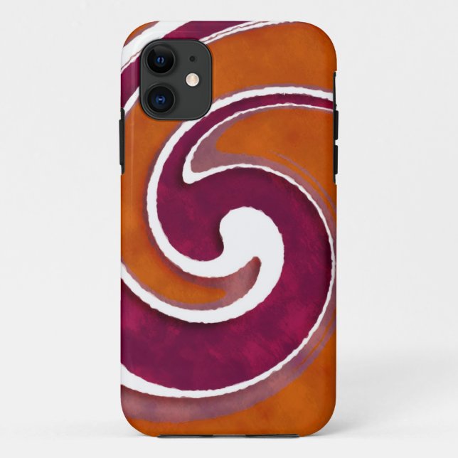 Orange Maroon White Abstract Art Background Case-Mate iPhone Case (Back)