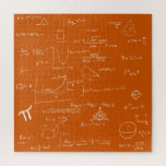 Orange Mathematic Formulas and Equations Jigsaw Puzzle<br><div class="desc">Great puzzle to keep anyone entertained for quite a long time. This puzzle it's not easy. The mathematic formulas are in white over a orange background. This is a great gift for mathematicians, math teachers, just graduated, etc. Illustrated and designed by Patricia Alvarez.</div>