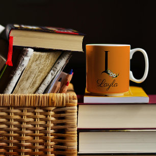 Orange meadow flower initial letter Mug