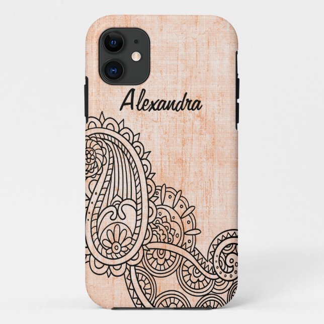 Orange Mehndi Motif BT iPhone 5 Case (Back)