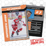 Orange Metal Ice Hockey Trading Card<br><div class="desc">Parents of young ice hockey players can now proudly celebrate their children's achievements on the ice with these customizable orange metal ice hockey cards. Whether you're honouring an ice hockey birthday or searching for unique team gifts, these vibrant sports cards provide a personalized way to capture your child's moments in...</div>