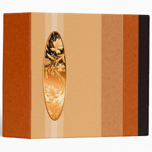 Orange Metallic Flowers Binder