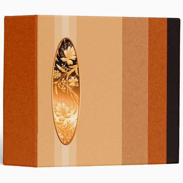 Orange Metallic Flowers Binder (Front/Spine)