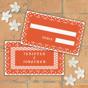 ORANGE MEXICAN PAPEL PICADO place card