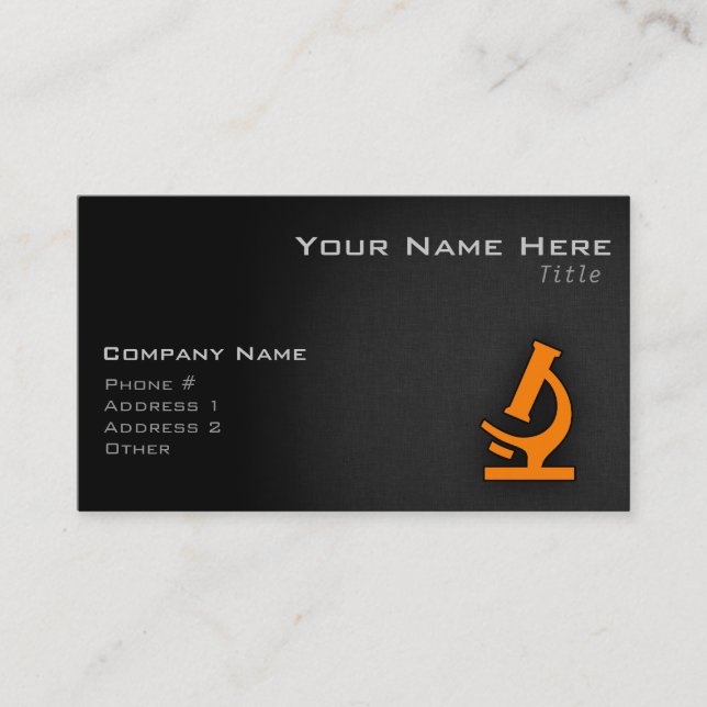 Orange Microscope Business Card (Front)
