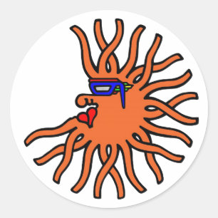 Orange Migrozalt Classic Round Sticker