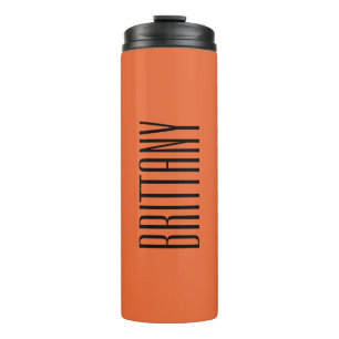 Orange Minimal Bridesmaid Personalized Name Simple Thermal Tumbler