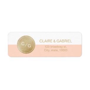 Orange minimalist modern monogram return address