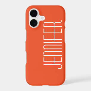Orange Minimalist Personalized Jumbo Name Simple
