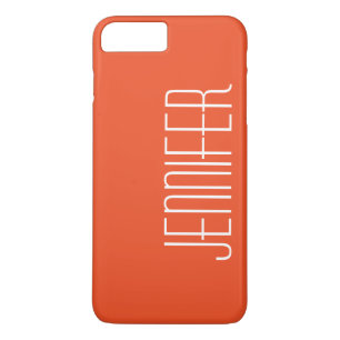 Orange Minimalist Personalized Jumbo Name Simple Case-Mate iPhone Case